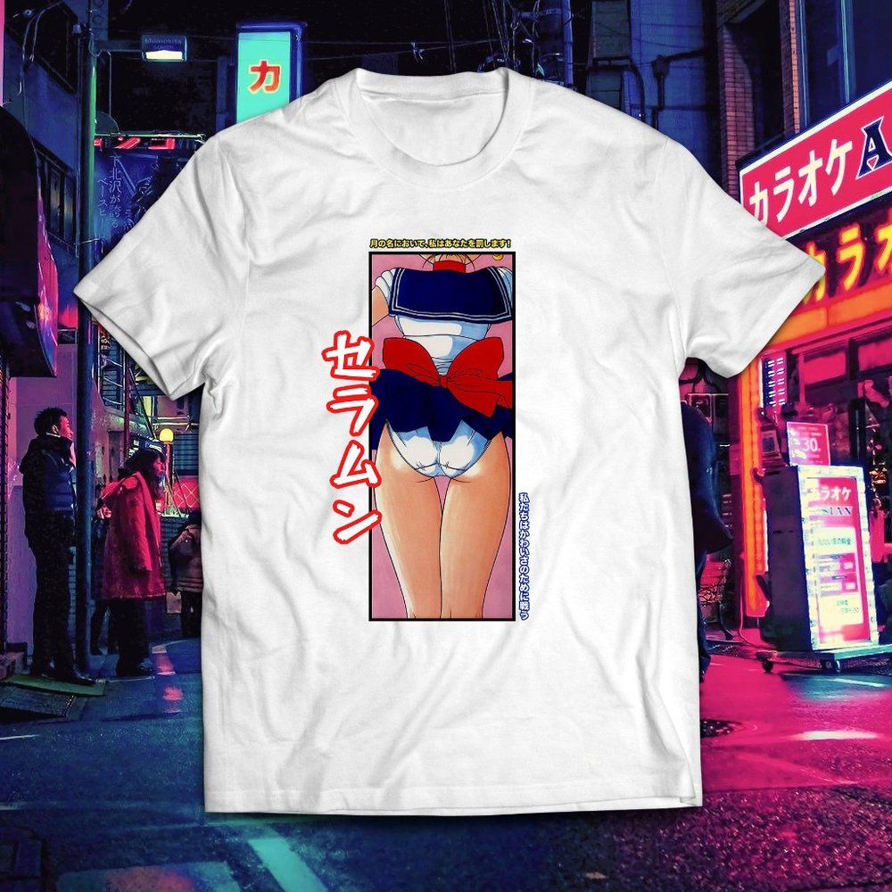 Japanese Inspired Sailor Moon Manga Hentai Anime Girl Booty Sexy Funny Tee